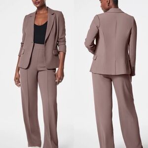 NEW Spanx Carefree Crepe Blazer Single Breasted Taupe Smoke XL